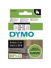 Recharge Dymo D1 6 mm x 7 m noir et transparent