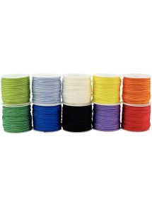 Lot de 10 bobines de cordon couleurs 20 mètres couleurs assorties