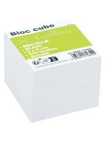 Bloc cube blanc Plein Ciel 750 feuilles encollées 9x9x9cm
