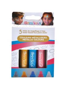 Lot de 5 sticks de maquillage couleurs métalliques