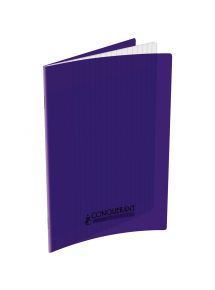 Cahier polypro 17x22cm, 32p, grands carreaux, violet