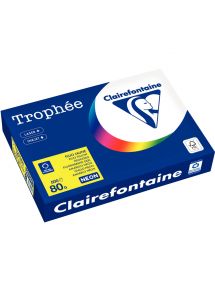 Papier Trophée A4 80g, jaune fluo, ramette de 500 feuilles 
