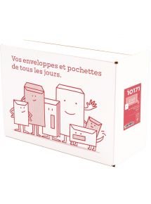 Boite de 250 pochettes kraft 229x324mm 90g bande siliconée fenêtre 50x100mm