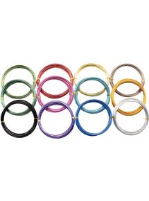 Lot de 12 fils alu, 2mmx5m, 12 coloris assortis