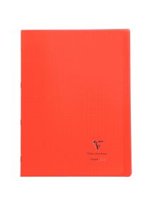 Cahier piqûre 96 pages Koverbook, A4, seyès 90g, couverture polypropylène rouge