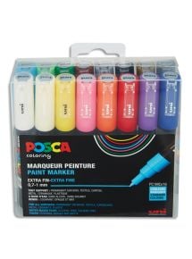 Boîte de 16 marqueurs Posca écriture 0,7mm couleurs assorties