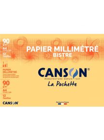 Papier millimétré 90g 21x29,7cm, pochette de 12 feuilles
