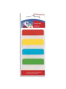 Marque-pages large rigide 3,8x5,1cm, blister de 4x24 index, coloris assortis