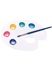Palette en plastique forme ovale 1 trou