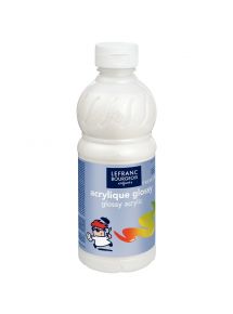 Flacon 500ml de vernis acrylique Glossy Lefranc Bourgeois, finition pailletée