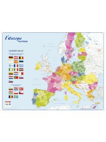 Carte géographique le monde au recto, l'Europe au verso