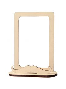 Cadre photo en bois, moustache