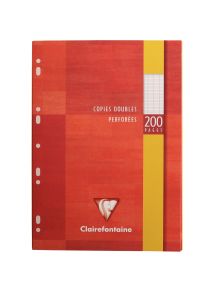 Copies doubles perforées 21x29,7cm, grands carreaux, 200 pages, 90g, 