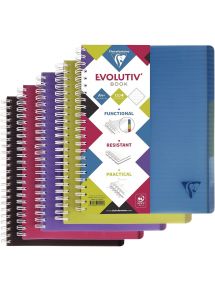 Cahier à reliure intégrale EVOLUTIV'BOOK 240 pages perforées, 21x29,7cm+, petits carreaux