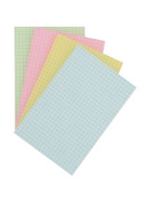 Fiche bristol non perforée, format 10,5x14,8cm, quadrillée 5x5, asortis, étui de 100 