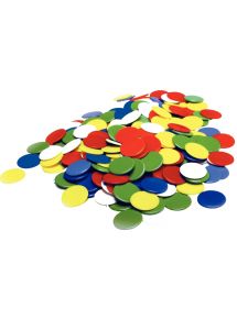 Sachet de 1000 jetons en plastique opaque diamètre  19mm