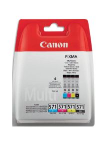 Cartouche  jet d'encre Canon CLI-571, multipack noir et couleurs