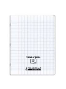 Cahier polypro avec rabat 24x32cm, 48p, grands carreaux, incolore