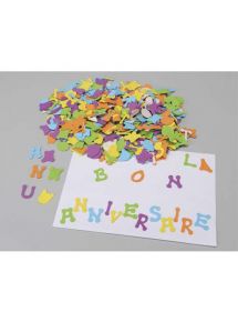 Sachet de 405 lettres en caoutchouc adhésif, 5 couleurs