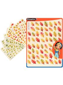 Gommettes feuilles des arbres repositionnables, sachet de 8 planches