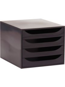 Module 4 tiroirs ECOBOX noir/noir