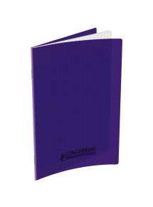 Cahier polypro 17x22cm, 96p, grands carreaux, violet