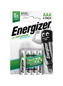 Pile Energizer Extreme rechargeable AAA LR03 800 mAh, pack de 4 piles
