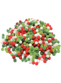 Sachet 1000 mini pompons noël coloris assortis