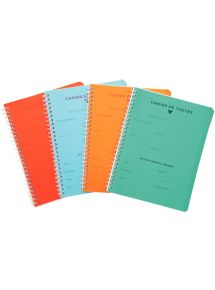 Cahier de textes polypro 17x22cm, 148p, grands carreaux, spirale