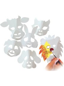 Lot de 30 maxi masques en carton thème animaux