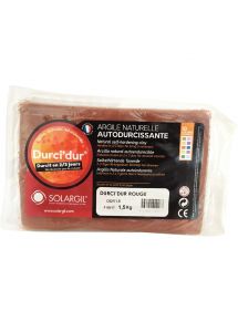 Argile autodurcissante Durci'Dur, pain de 1kg rouge
