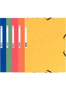 Chemise 3 rabats à élastique en carte lustrée, format A4, assortis pastel, lot de 10