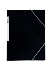 Chemise 3 rabats à élastiques en carte grainée 5/10ème 450g, noir