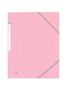 Chemise 3 rabats à élastique en carte lustrée, format A4, rose