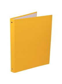 Classeur 4 anneaux en carton plastifié, format A4+, dos 2 cm, jaune