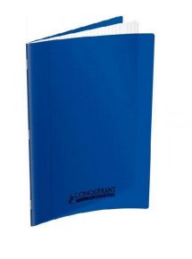 Cahier polypro 21x29,7cm, 140p, grands carreaux, bleu