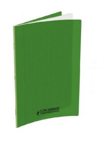 Cahier polypro 21x29,7cm, 140p, grands carreaux, vert