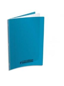 Cahier polypro 21x29,7cm, 140p, grands carreaux, turquoise
