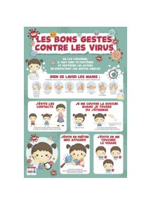 Poster pédagogique, les gestes barrières