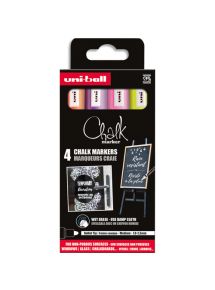 Marqueur craie Chalk marker, pointe ogive, pochette de 4 assortis