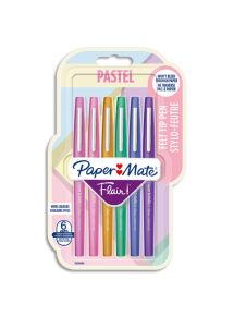 Stylo feutre Flair Pastel, pochette de 6 couleurs pastels assorties