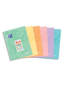 Cahier polypro Easybook Pastel 24x32cm, 96p, grands carreaux, piqûre 90g
