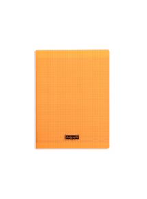 Cahier polypro 21x29,7cm, 192p, grands carreaux, orange