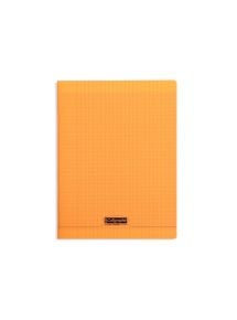 Cahier polypro 21x29,7cm, 192p, grands carreaux, orange