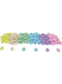 Sachet de 200 coquillages assorties, taille 18mm, coloris pastels