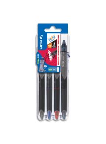Stylo roller pointe fine Frixion Point Clicker, écriture 0,25mm, chevalet de 4 couleurs assorties