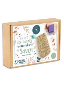 Kit économiseur de savon : 30m de fil de jute, crochet, perle en bois et 1 mode d'emploi