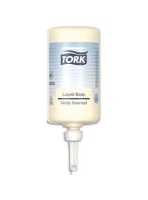 Lot de 6 recharges d'1 litre de savon liquide doux parfumé usage courant pour distributeur S1