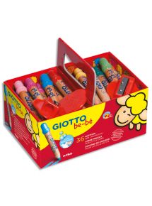 Crayon de couleur Maxi Giotto Bébé + 1 taille-crayon, pack de 36