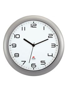 Horloge silencieuse diamètre 30cm gris métal